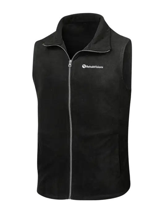 Black Microfleece Vest w/RehabVisions POST Logo