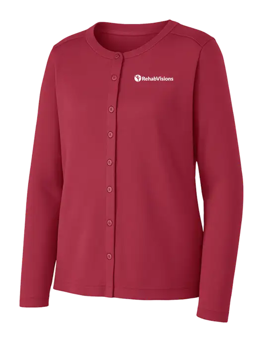 Rich Red Womens Concept Stretch Button-Front Cardigan Sweater w/RehabVisions POST Logo