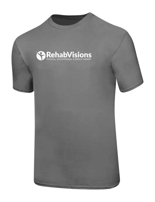 Ring Spun Medium Grey 4.5 oz T-Shirt w/RehabVisions POST Logo