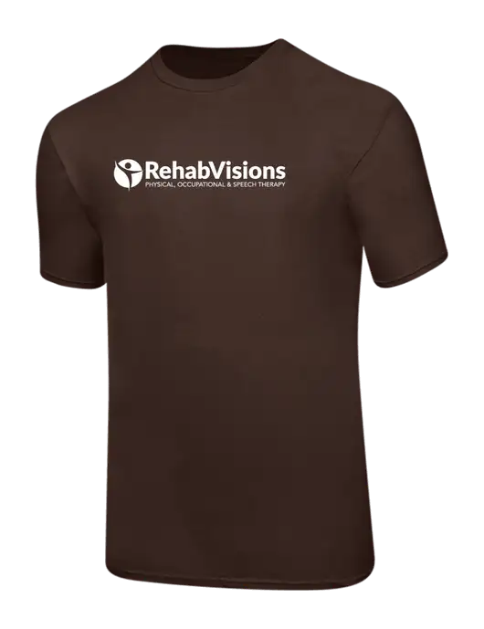 Ring Spun Dark Brown 4.5 oz T-Shirt w/RehabVisions POST Logo
