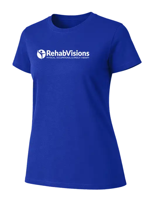 Womens Ring Spun Royal 4.5 oz T-Shirt w/RehabVisions POST Logo