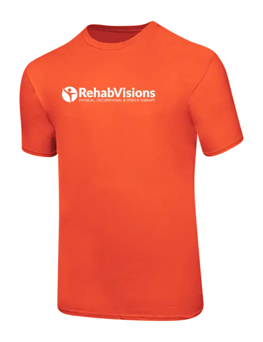 Ring Spun Orange 4.5 oz T-Shirt w/RehabVisions POST Logo