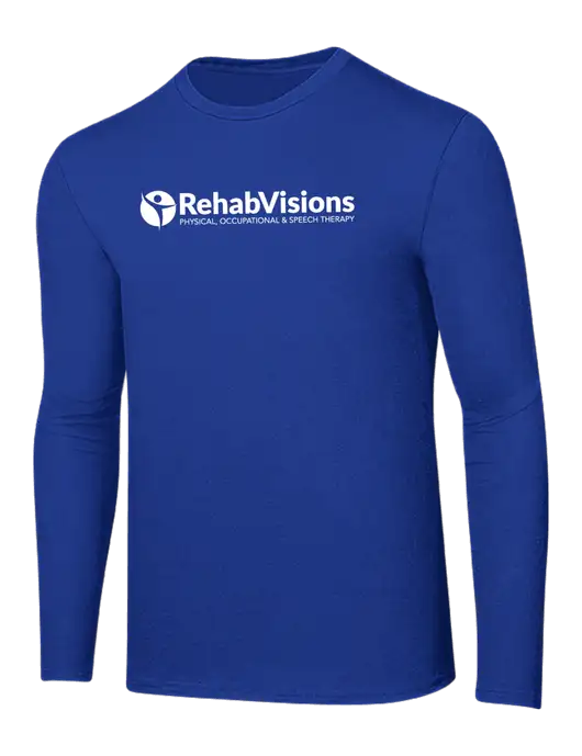 Ring Spun True Royal 4.5 oz Long Sleeve T-Shirt w/RehabVisions POST Logo