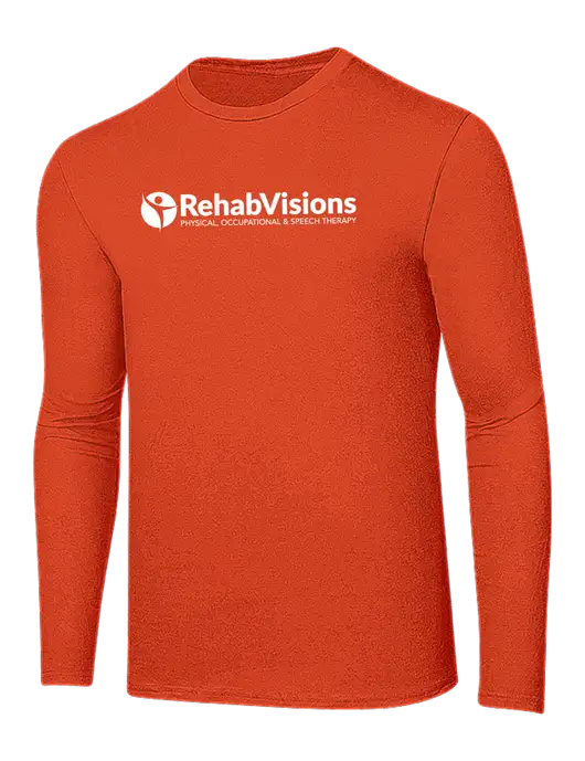 Ring Spun Orange 4.5 oz Long Sleeve T-Shirt w/RehabVisions POST Logo