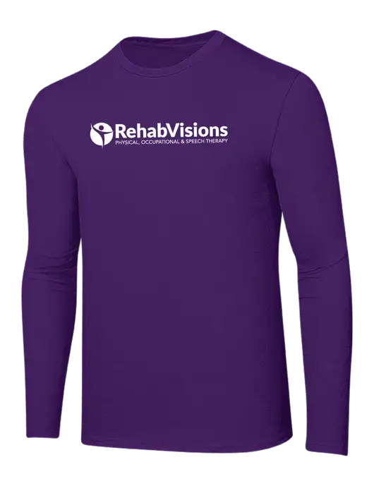 Ring Spun Purple 4.5 oz Long Sleeve T-Shirt w/RehabVisions POST Logo