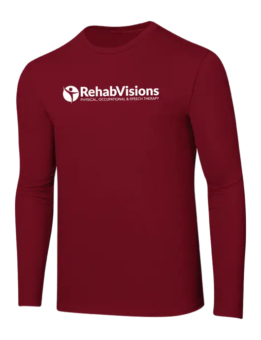 Ring Spun Cardinal 4.5 oz Long Sleeve T-Shirt w/RehabVisions POST Logo