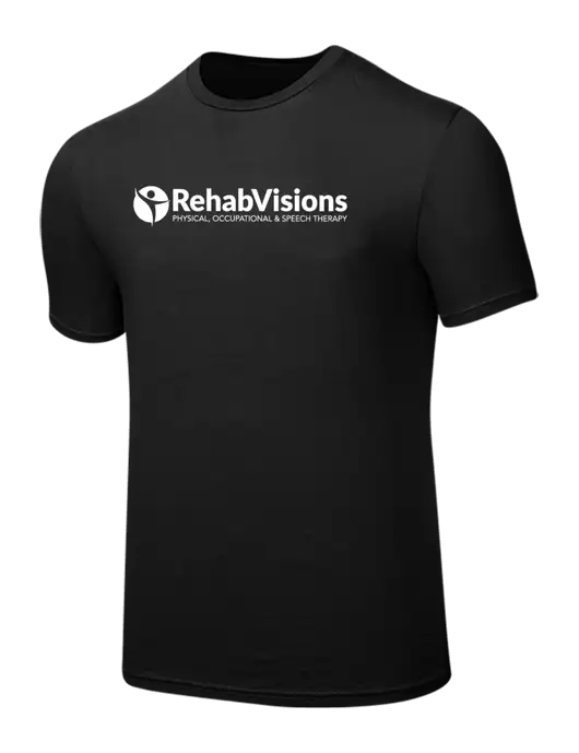 Seriously Soft Black T-Shirt w/RehabVisions POST Logo