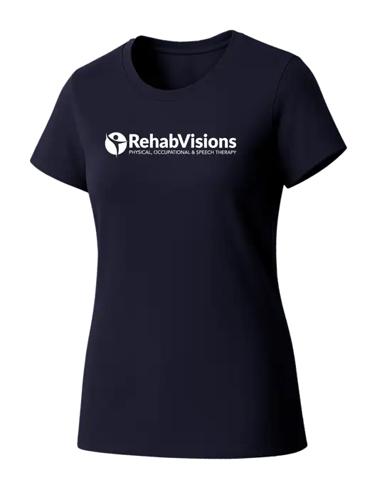 Womens Seriously Soft New Navy T-Shirt w/RehabVisions POST Logo