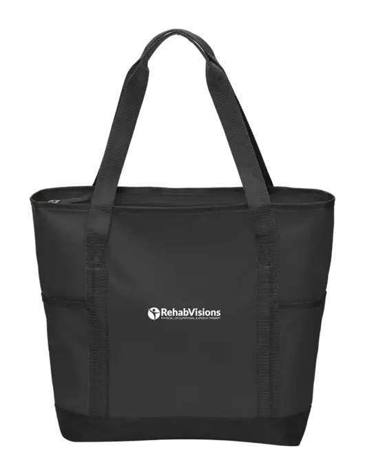 On the Go Black/Black Tote w/RehabVisions POST Logo