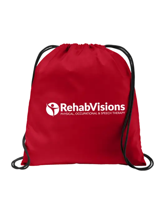 Drawstring True Red Cinch Pack w/RehabVisions POST Logo