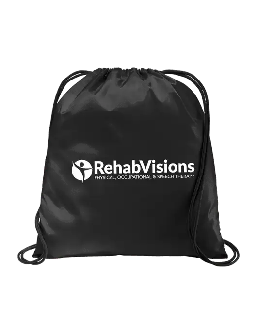 Drawstring  Black Cinch Pack w/RehabVisions POST Logo