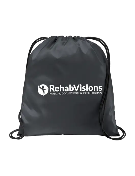 Drawstring  Graphite Grey Cinch Pack w/RehabVisions POST Logo