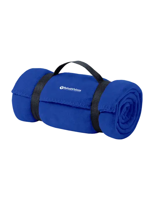 Casual Royal Fleece Blanket With Strap  w/RehabVisions POST Logo