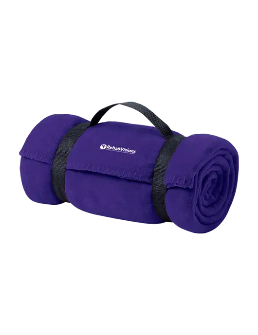 Casual Purple Fleece Blanket With Strap w/RehabVisions POST Logo