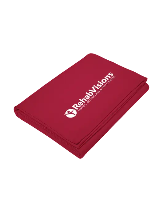 Core Red Fleece Sweatshirt Blanket w/RehabVisions POST Logo