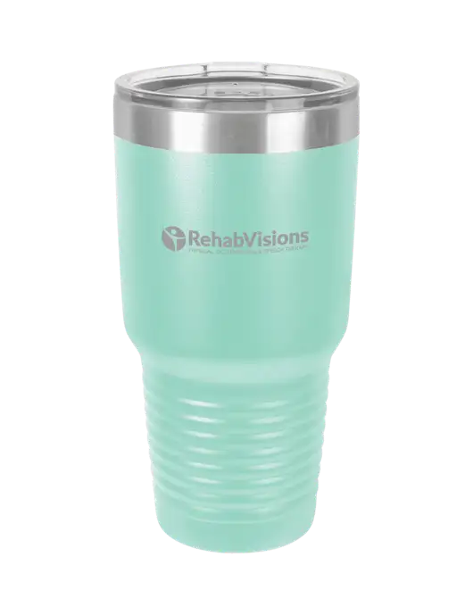 Polar Camel 30 oz Powder Coated Seafoam Vacuum Insulated Tumbler w/RehabVisions POST Logo