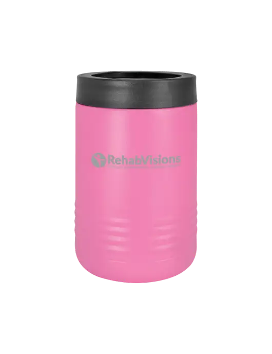 Polar Camel 12 oz Powder Coated Pink Vacuum Insulated Beverage Holder w/RehabVisions POST Logo