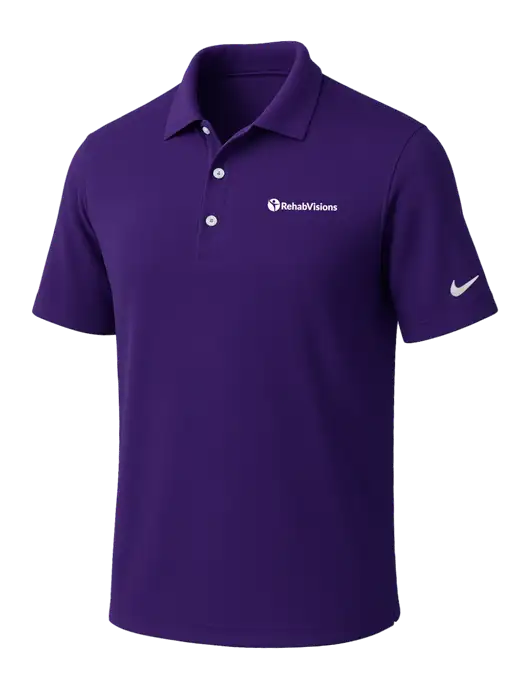 NIKE Purple Dri-Fit Micro Pique Polo w/RehabVisions POST Logo