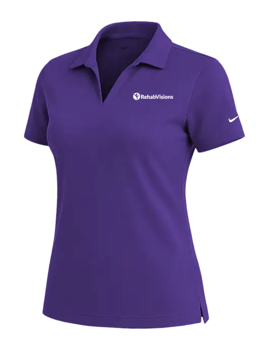 NIKE Purple Womens Dri-Fit Micro Pique Polo w/RehabVisions POST Logo