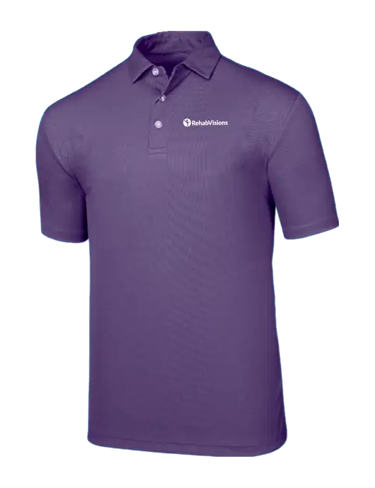 Callaway Birdseye Purple Polo w/RehabVisions POST Logo
