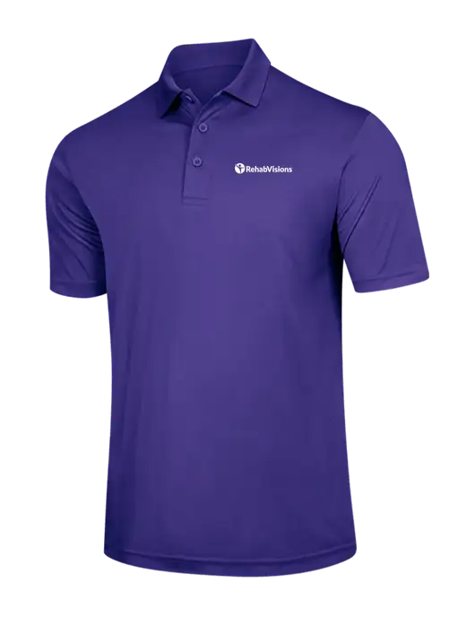Purple PosiCharge Competitor Polo w/RehabVisions POST Logo