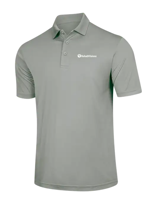 Silver PosiCharge Competitor Polo w/RehabVisions POST Logo