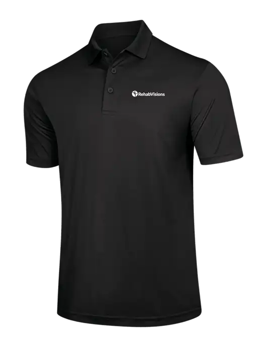 Black PosiCharge Competitor Polo w/RehabVisions POST Logo