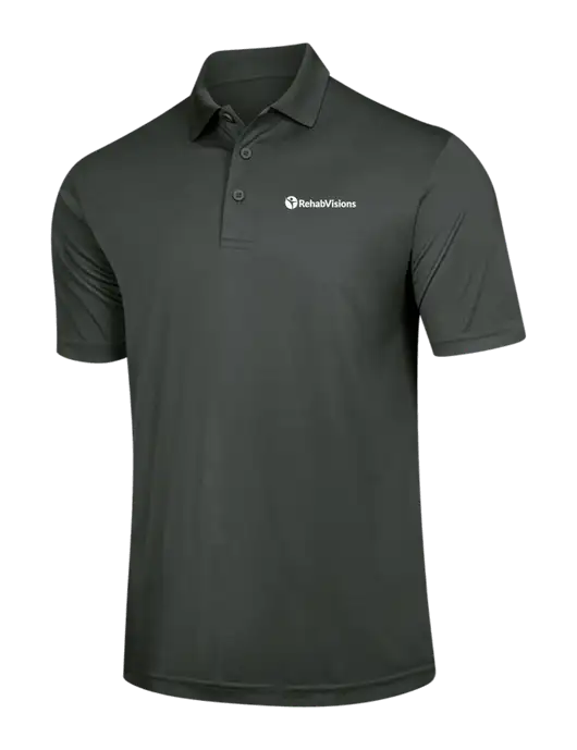 Dark Grey PosiCharge Competitor Polo w/RehabVisions POST Logo