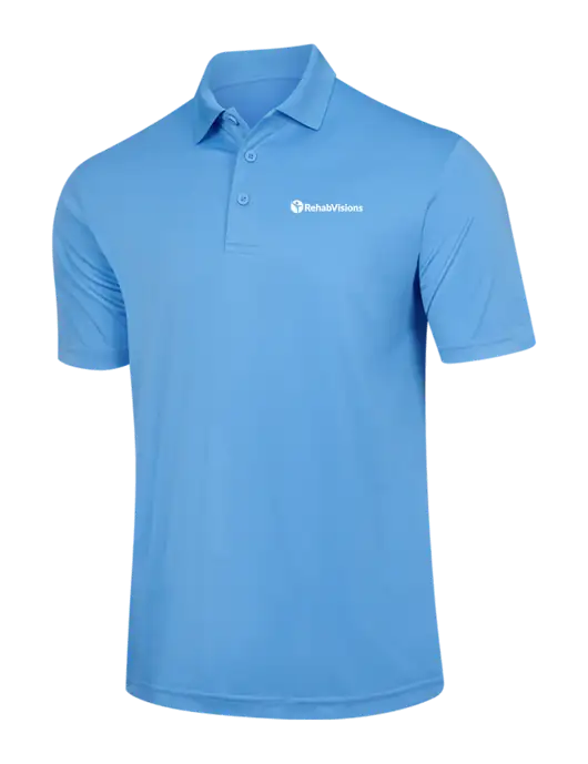 Carolina Blue PosiCharge Competitor Polo w/RehabVisions POST Logo