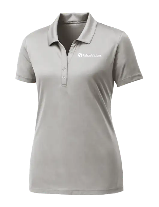 Womens Very Light Grey PosiCharge Competitor Polo w/RehabVisions POST Logo