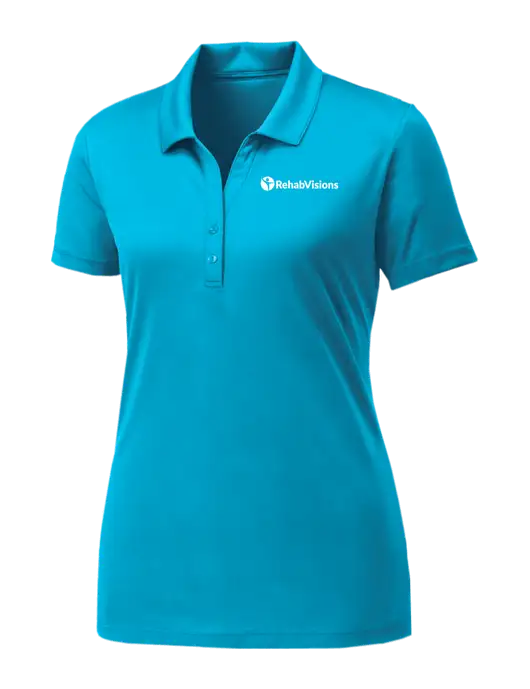 Womens Sapphire Blue PosiCharge Competitor Polo w/RehabVisions POST Logo