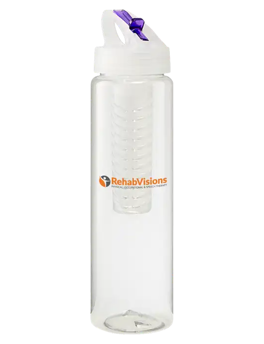 Buddy Infuser Purple 32 oz PET Bottle with Flip Lid w/RehabVisions POST Logo