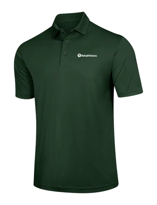 Dark Green PosiCharge Competitor Polo w/RehabVisions POST Logo