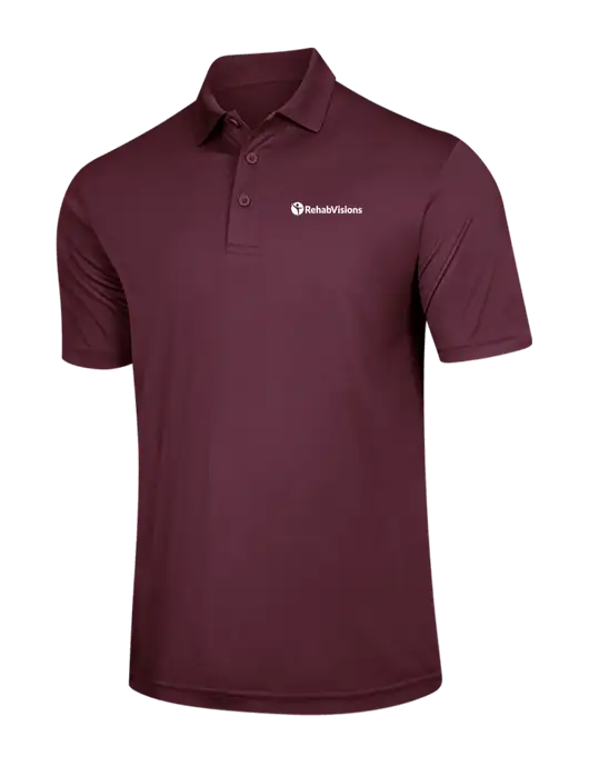 Maroon PosiCharge Competitor Polo w/RehabVisions POST Logo
