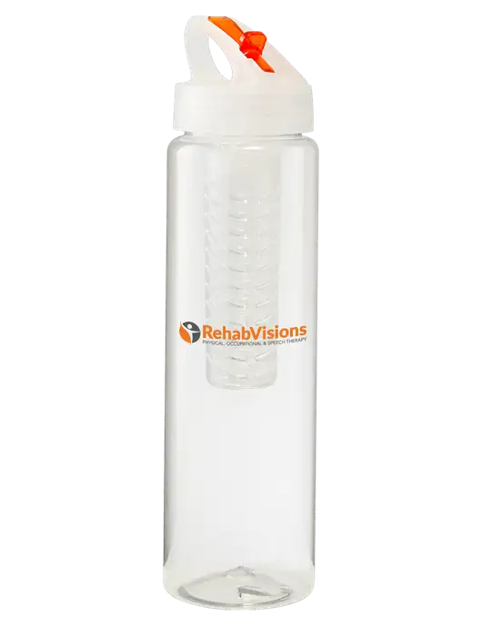 Buddy Infuser Orange 32 oz PET Bottle with Flip Lid w/RehabVisions POST Logo