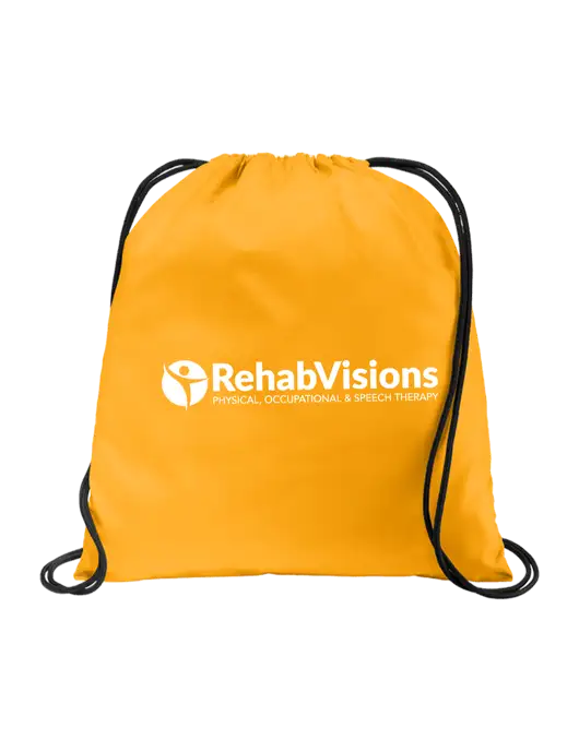 Drawstring Gold Cinch Pack w/RehabVisions POST Logo