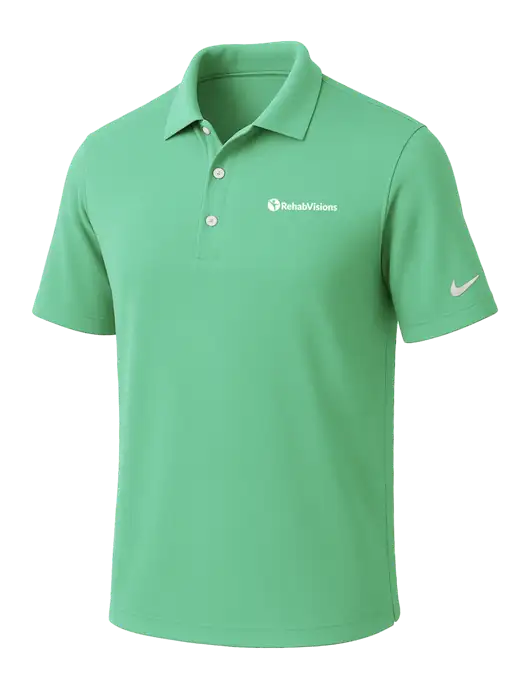 NIKE Very Light Green Dri-Fit Micro Pique Polo w/RehabVisions POST Logo