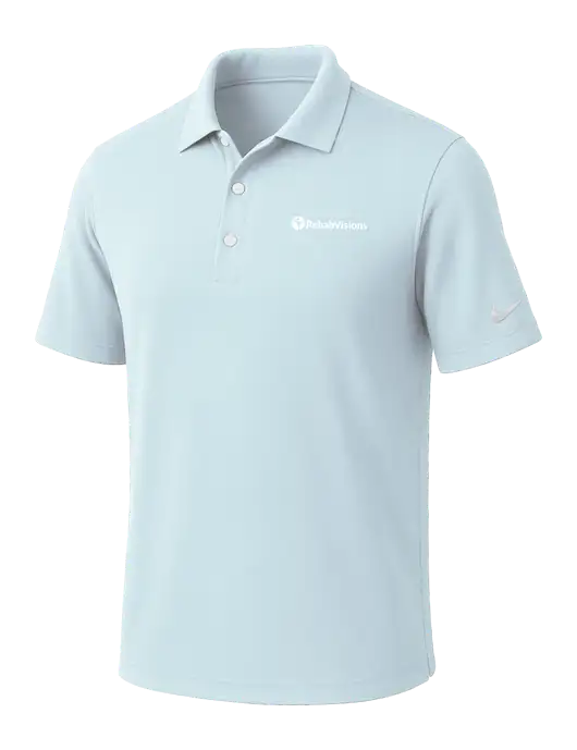 NIKE Very Light Blue Dri-Fit Micro Pique Polo w/RehabVisions POST Logo