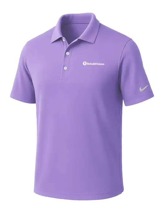 NIKE Light Purple Dri-Fit Micro Pique Polo w/RehabVisions POST Logo