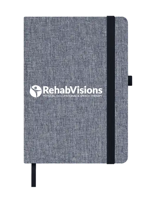 Twill Grey Heathered 5 x 7 Journal w/RehabVisions POST Logo