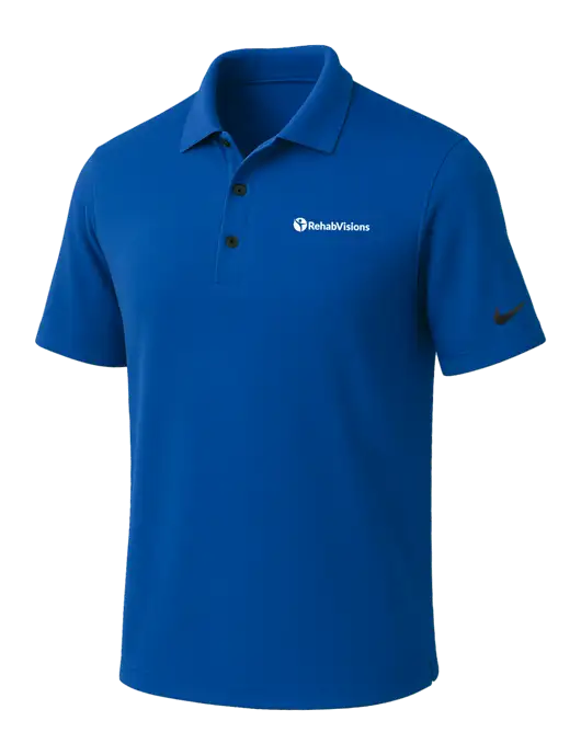NIKE Dark Royal Dri-Fit Micro Pique Polo w/RehabVisions POST Logo
