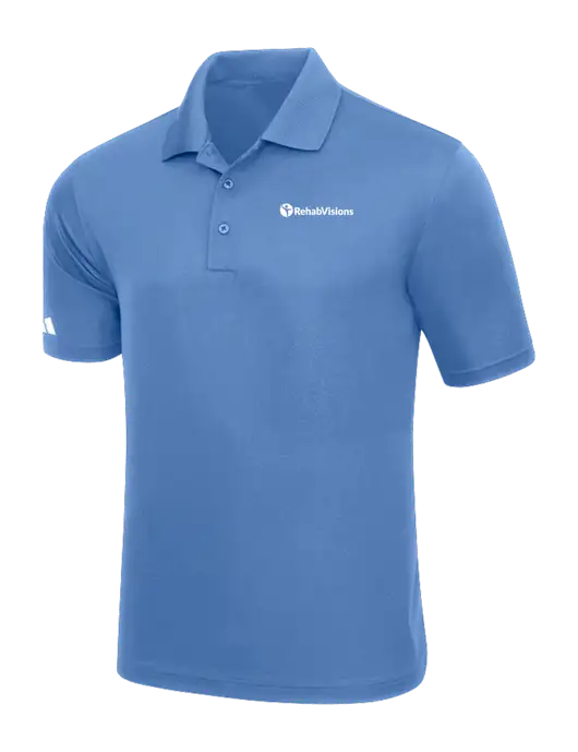 Adidas Carolina Blue Basic Sport Polo w/RehabVisions POST Logo