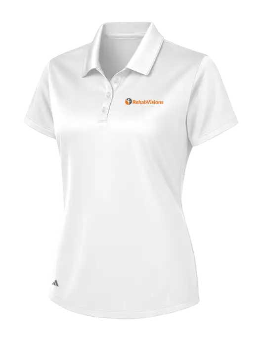 Adidas White Womens Basic Sport Polo w/RehabVisions POST Logo