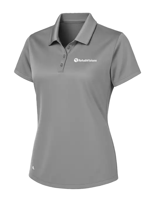 Adidas Light Grey Womens Basic Sport Polo w/RehabVisions POST Logo