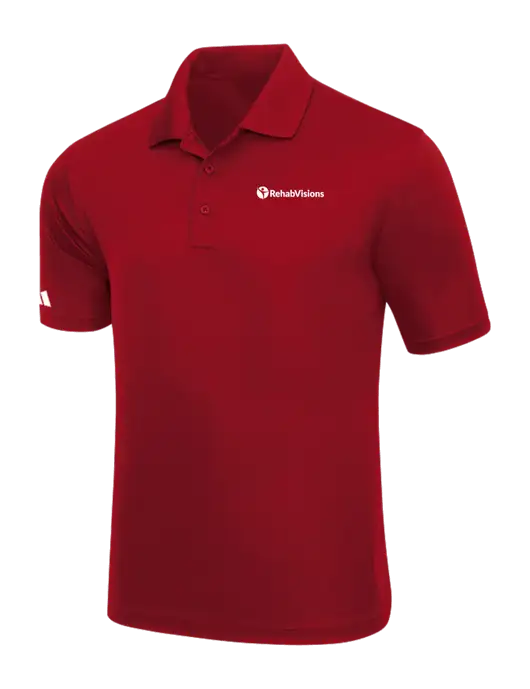Adidas Red Basic Sport Polo w/RehabVisions POST Logo