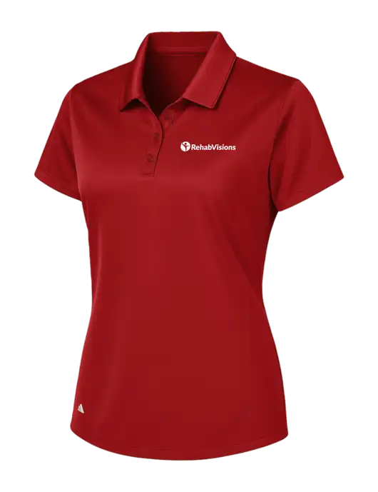 Adidas Red Womens Basic Sport Polo w/RehabVisions POST Logo