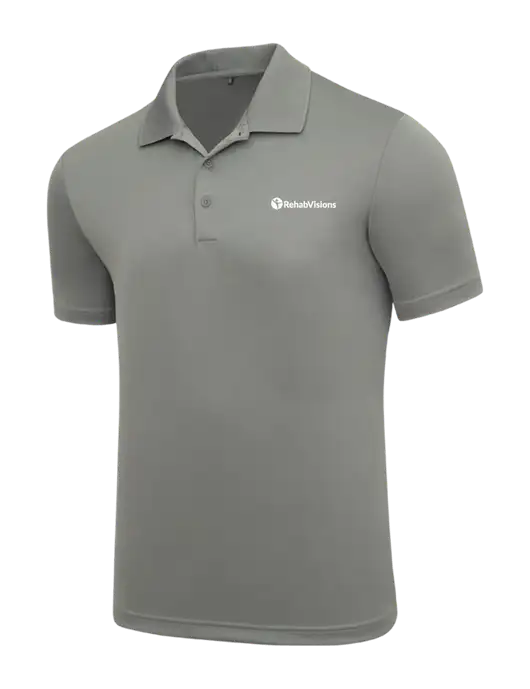 Adidas Medium Grey Performance Polo w/RehabVisions POST Logo