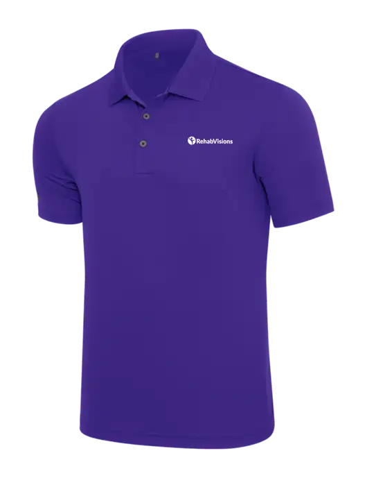 Adidas Purple  Performance Polo w/RehabVisions POST Logo