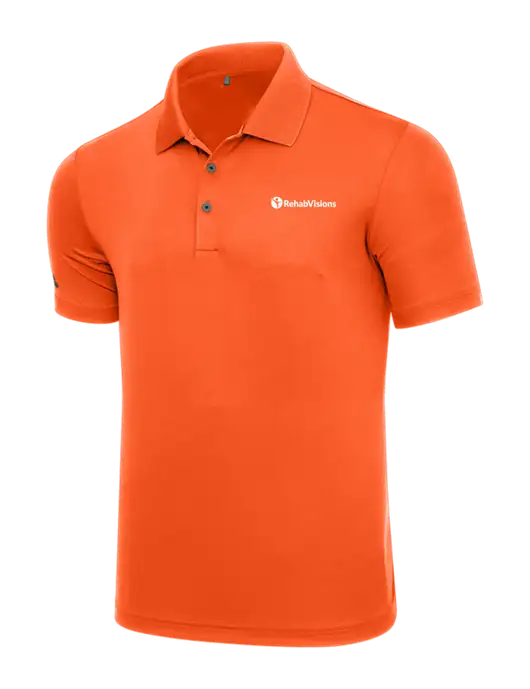 Adidas Orange  Performance Polo w/RehabVisions POST Logo