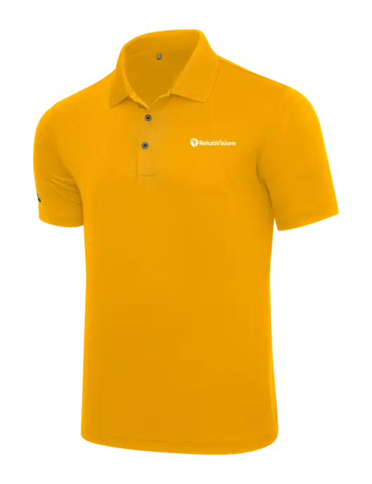 Adidas Yellow Gold Performance Polo w/RehabVisions POST Logo